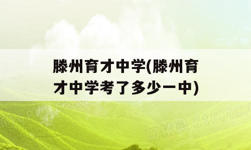 滕州育才中学(滕州育才中学考了多少一中)