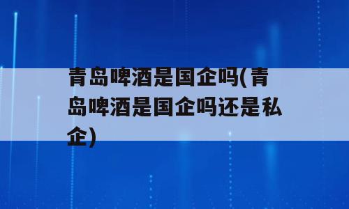 青岛啤酒是国企吗(青岛啤酒是国企吗还是私企)