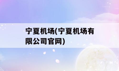 宁夏机场(宁夏机场有限公司官网)