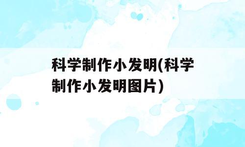 科学制作小发明(科学制作小发明图片)