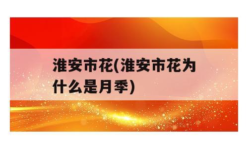 淮安市花(淮安市花为什么是月季)