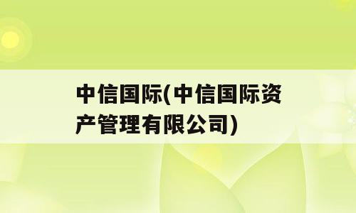 中信国际(中信国际资产管理有限公司)