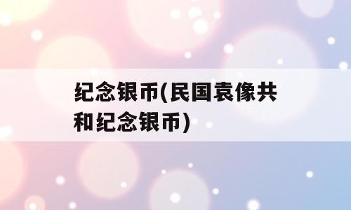纪念银币(民国袁像共和纪念银币)