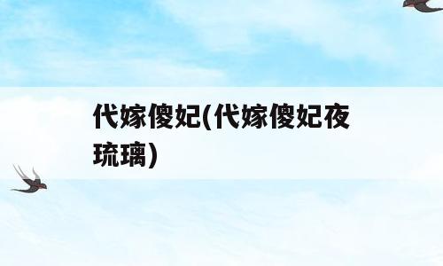 代嫁傻妃(代嫁傻妃夜琉璃)