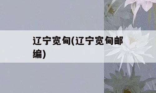 辽宁宽甸(辽宁宽甸邮编)