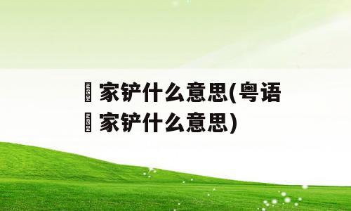 冚家铲什么意思(粤语冚家铲什么意思)