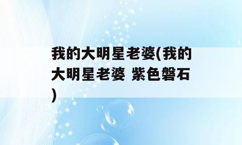 我的大明星老婆(我的大明星老婆 紫色磐石)