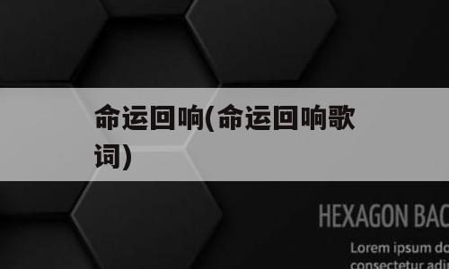 命运回响(命运回响歌词)