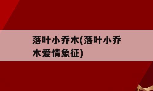 落叶小乔木(落叶小乔木爱情象征)