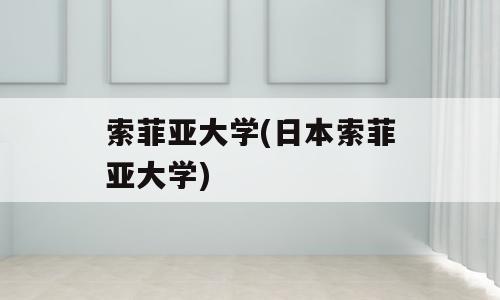 索菲亚大学(日本索菲亚大学)