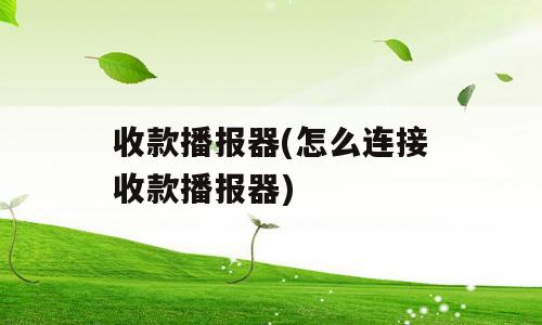收款播报器(怎么连接收款播报器)