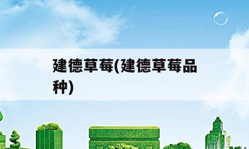 建德草莓(建德草莓品种)