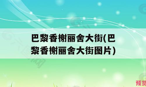 巴黎香榭丽舍大街(巴黎香榭丽舍大街图片)