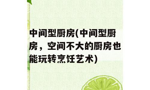 中间型厨房(中间型厨房，空间不大的厨房也能玩转烹饪艺术)
