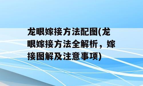 龙眼嫁接方法配图(龙眼嫁接方法全解析，嫁接图解及注意事项)