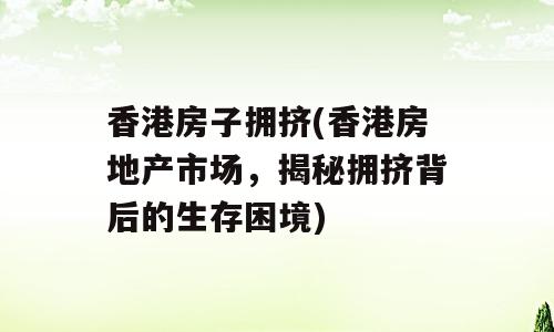 香港房子拥挤(香港房地产市场，揭秘拥挤背后的生存困境)