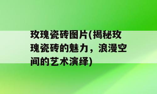 玫瑰瓷砖图片(揭秘玫瑰瓷砖的魅力，浪漫空间的艺术演绎)