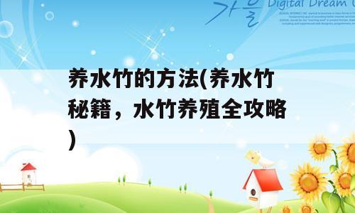养水竹的方法(养水竹秘籍，水竹养殖全攻略)