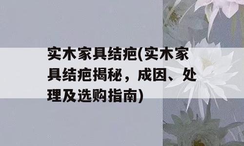 实木家具结疤(实木家具结疤揭秘，成因、处理及选购指南)