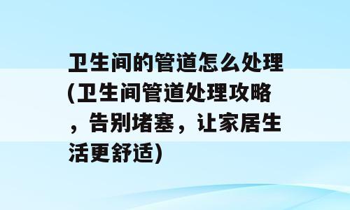 卫生间的管道怎么处理(卫生间管道处理攻略，告别堵塞，让家居生活更舒适)