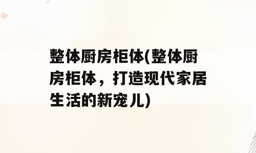 整体厨房柜体(整体厨房柜体，打造现代家居生活的新宠儿)
