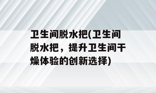 卫生间脱水把(卫生间脱水把，提升卫生间干燥体验的创新选择)