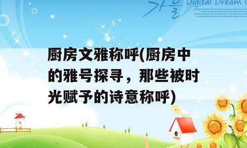 厨房文雅称呼(厨房中的雅号探寻，那些被时光赋予的诗意称呼)