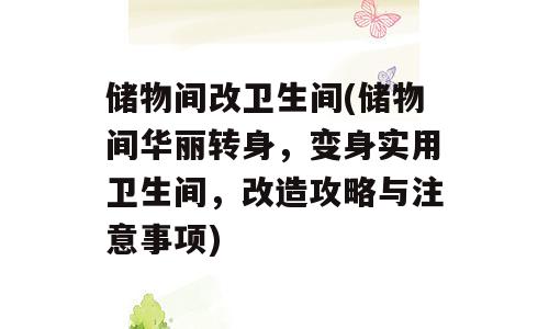 储物间改卫生间(储物间华丽转身，变身实用卫生间，改造攻略与注意事项)