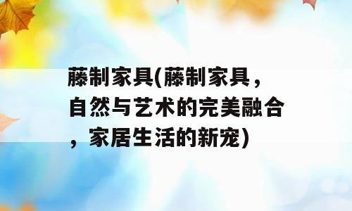 藤制家具(藤制家具，自然与艺术的完美融合，家居生活的新宠)