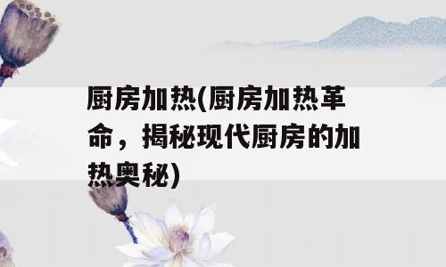 厨房加热(厨房加热革命，揭秘现代厨房的加热奥秘)