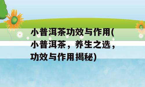 小普洱茶功效与作用(小普洱茶，养生之选，功效与作用揭秘)