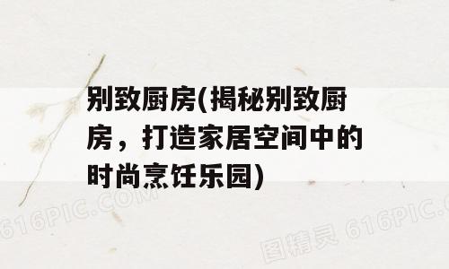 别致厨房(揭秘别致厨房，打造家居空间中的时尚烹饪乐园)