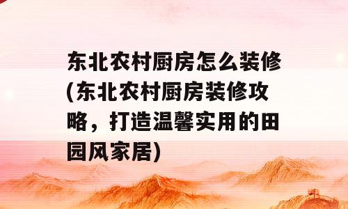 东北农村厨房怎么装修(东北农村厨房装修攻略，打造温馨实用的田园风家居)