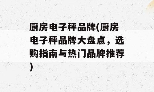 厨房电子秤品牌(厨房电子秤品牌大盘点，选购指南与热门品牌推荐)