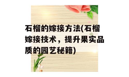 石榴的嫁接方法(石榴嫁接技术，提升果实品质的园艺秘籍)