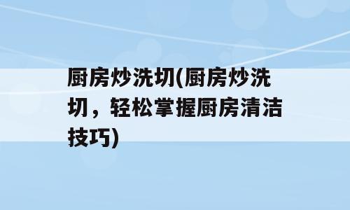 厨房炒洗切(厨房炒洗切，轻松掌握厨房清洁技巧)