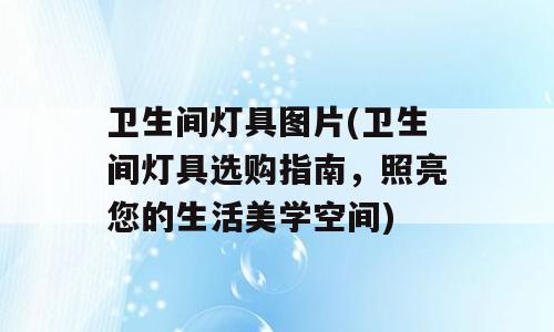 卫生间灯具图片(卫生间灯具选购指南，照亮您的生活美学空间)
