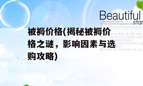 被褥价格(揭秘被褥价格之谜，影响因素与选购攻略)