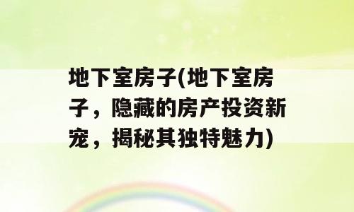 地下室房子(地下室房子，隐藏的房产投资新宠，揭秘其独特魅力)